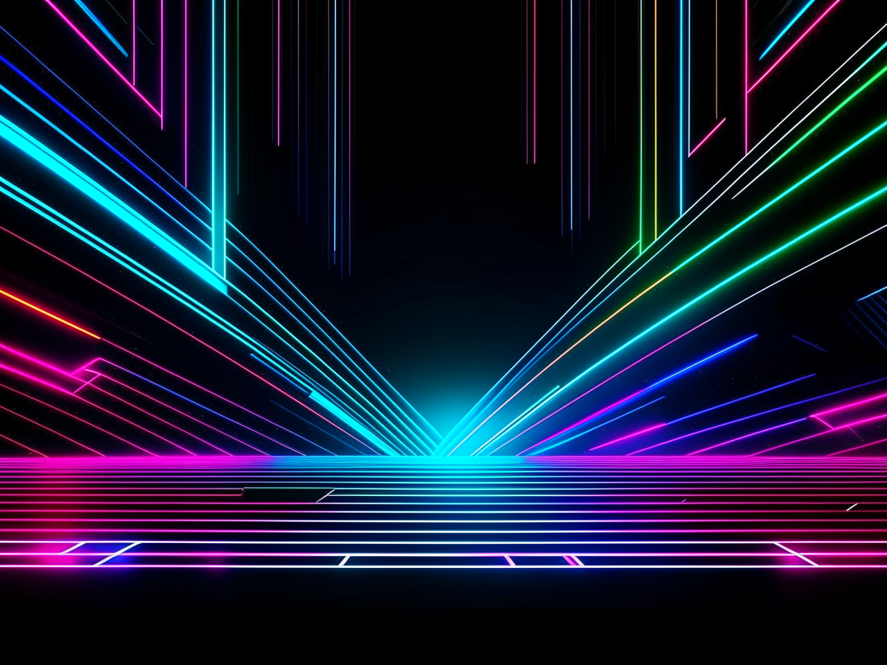 abstract background in dark theme, for video on youtube, engineering community, 3d realistic, soft lines, neon