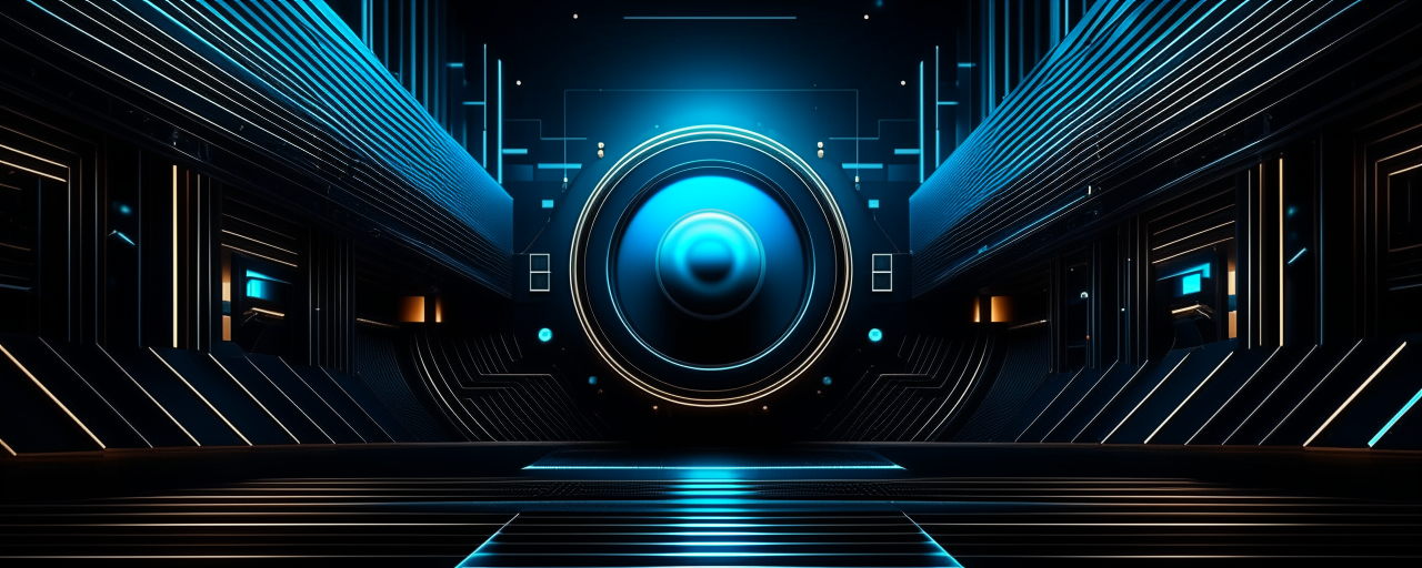 abstract background in dark theme, for video on youtube, engineering community, 3d realistic, 