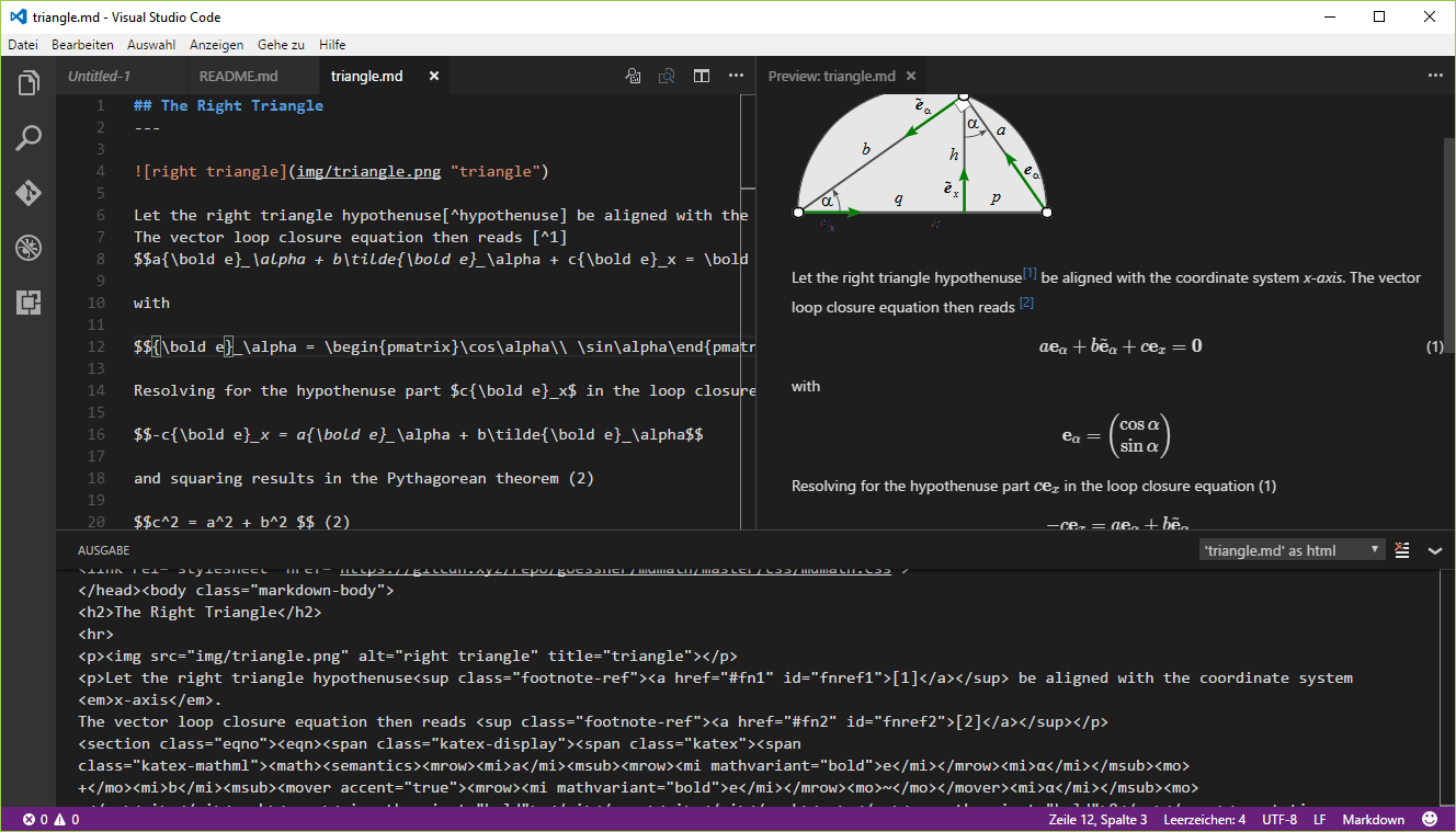 mdmath html export