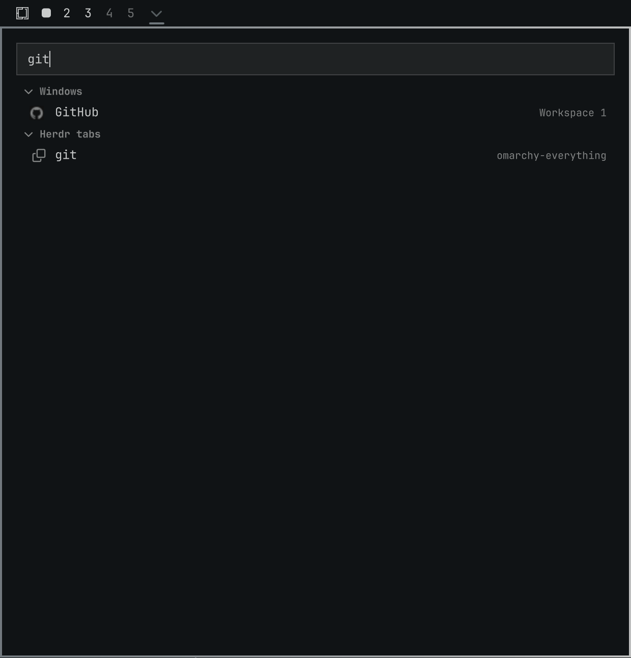 Screenshot demonstrating search