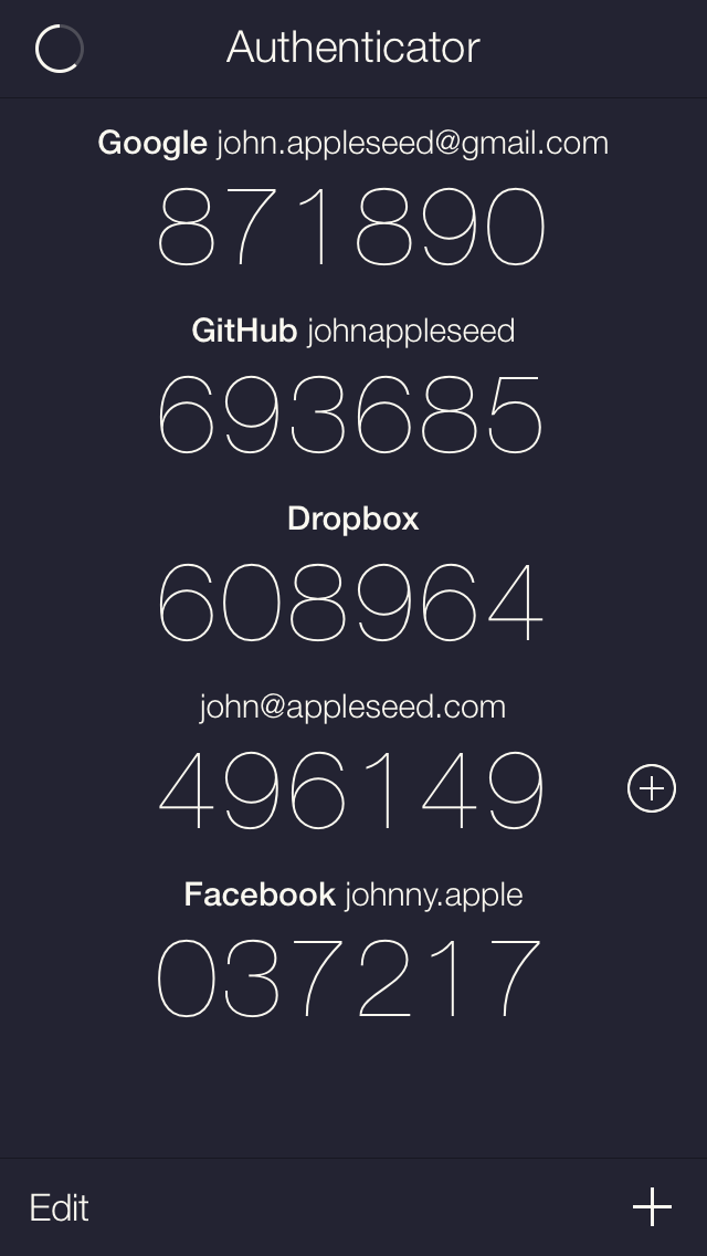 Authenticator Screenshot
