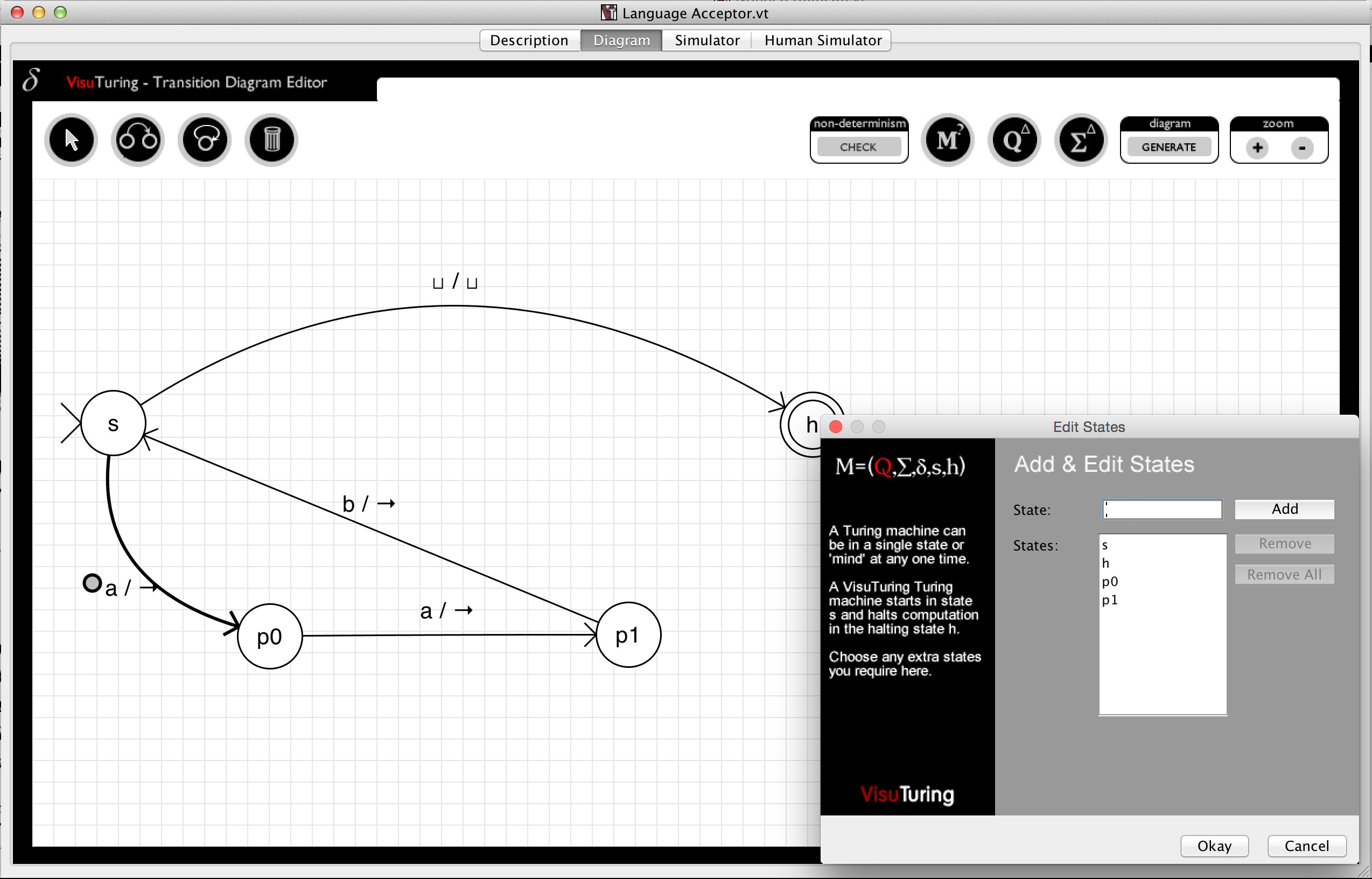 VisuTuring Diagram Editor