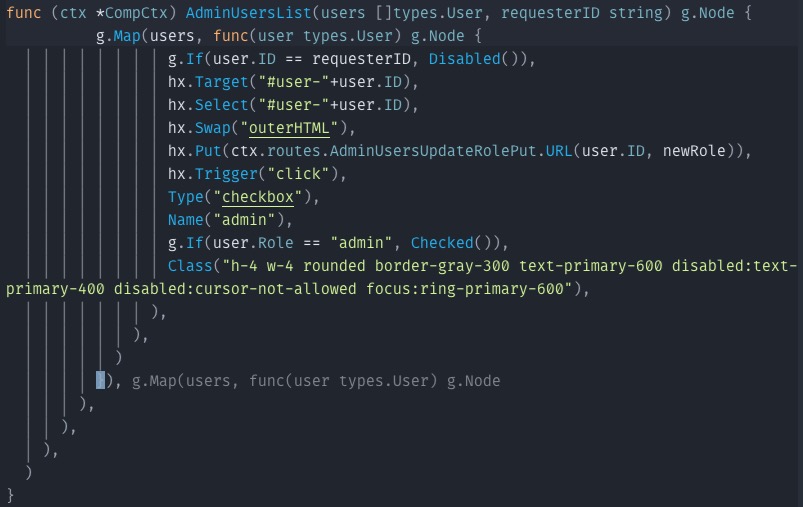 Example of Go code showing the ghost text