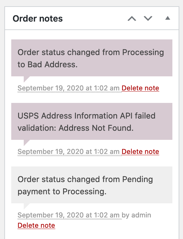 Order Notes After Automatic Check Order Notes After Automatic Check