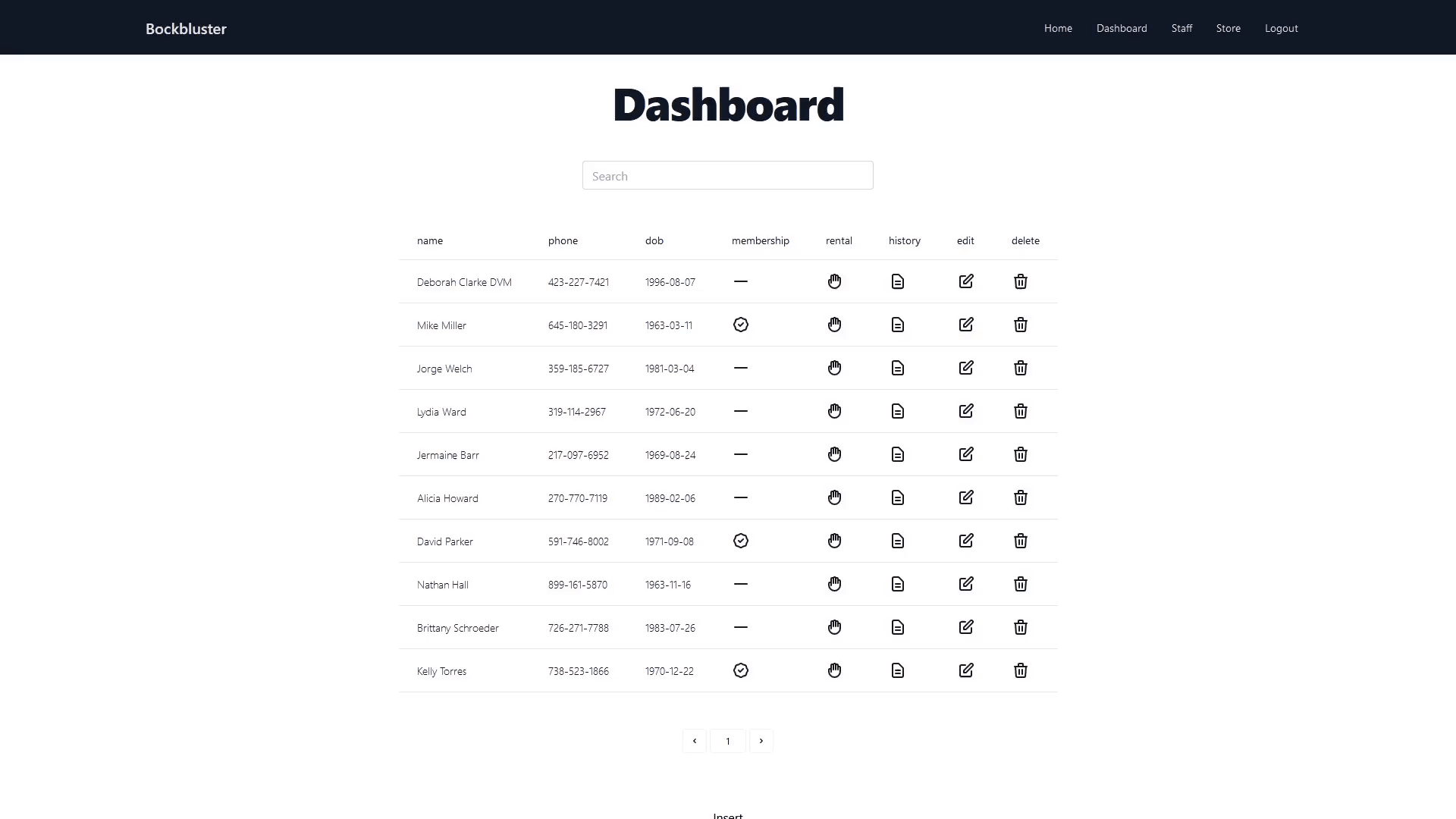 A .gif of demonstrating the dashboard feature