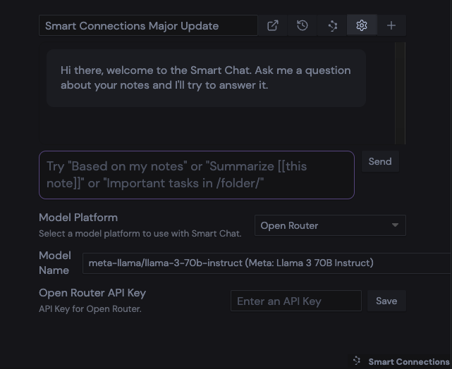 Access model settings in the Smart Chat