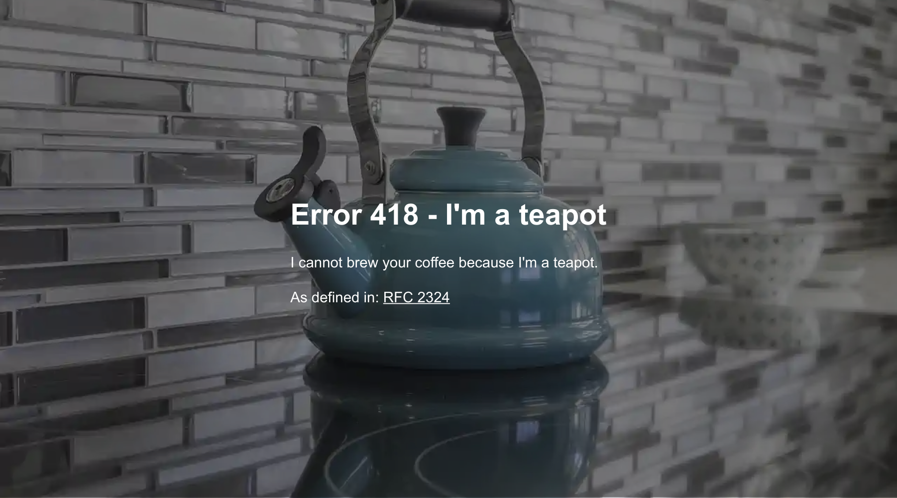 418 error screenshot