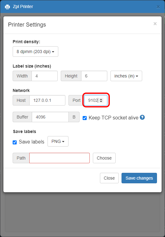 Configuring the port