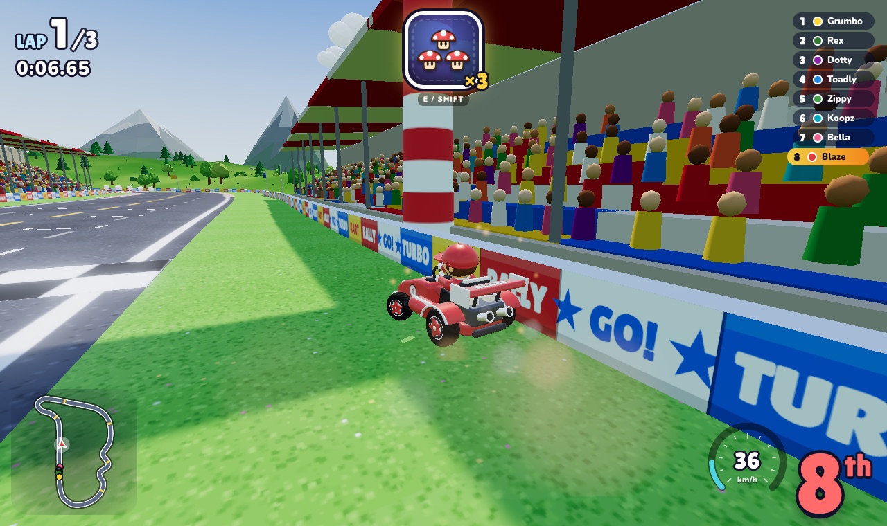 Items and grandstands