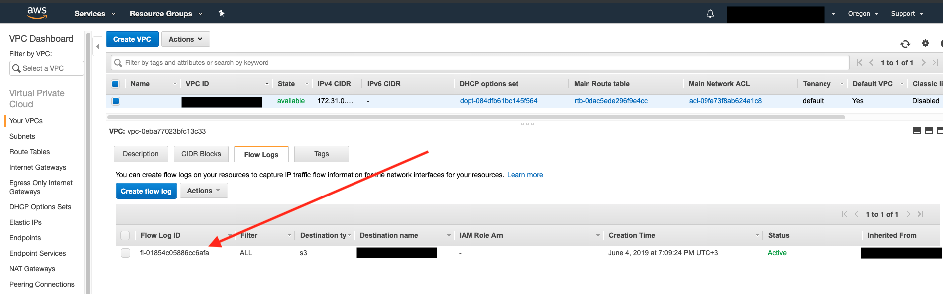 vpc flow log