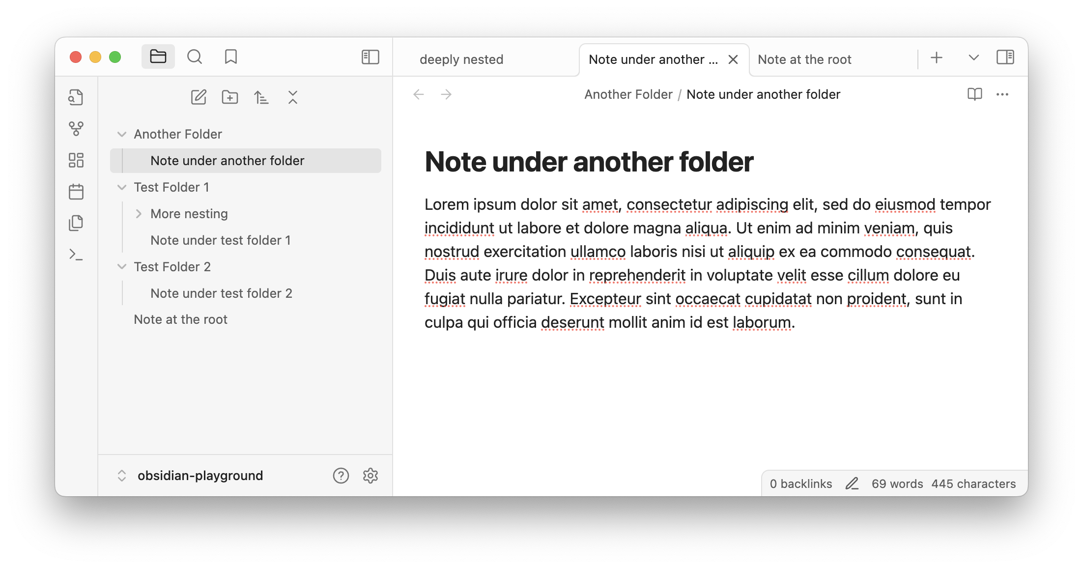 Screenshot without tab titles plugin enabled