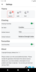 Settings page - Light theme