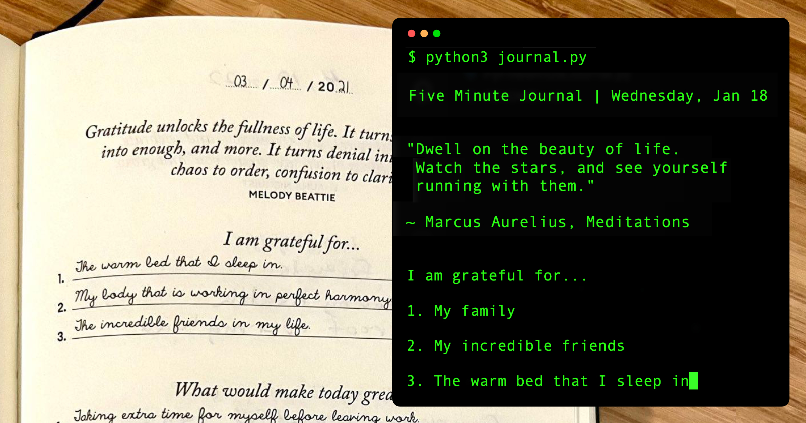 Python Five Minute Journal Cover