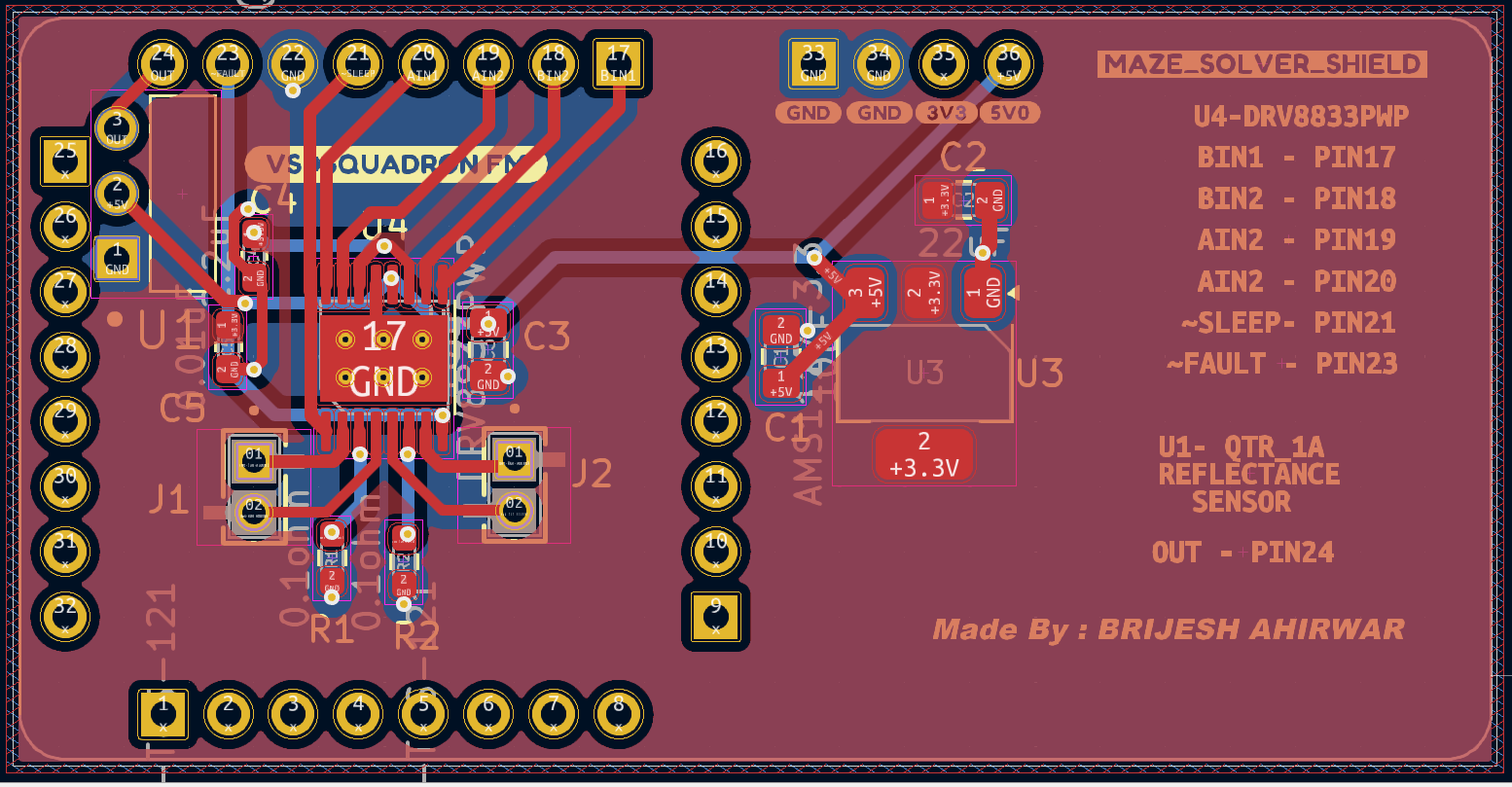 Maze Solver Shield VSDSquadron, from the project README