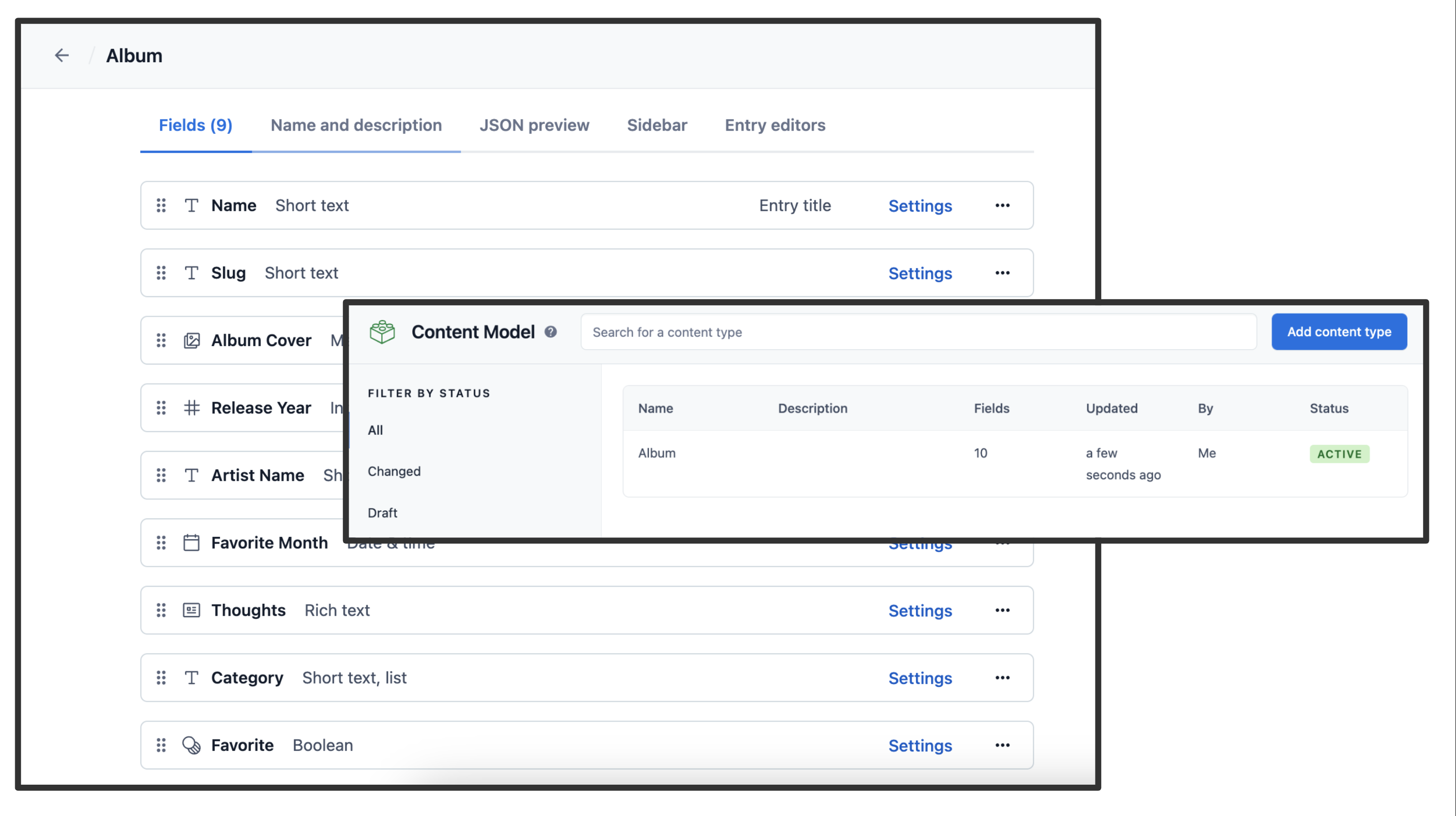 Content model overview