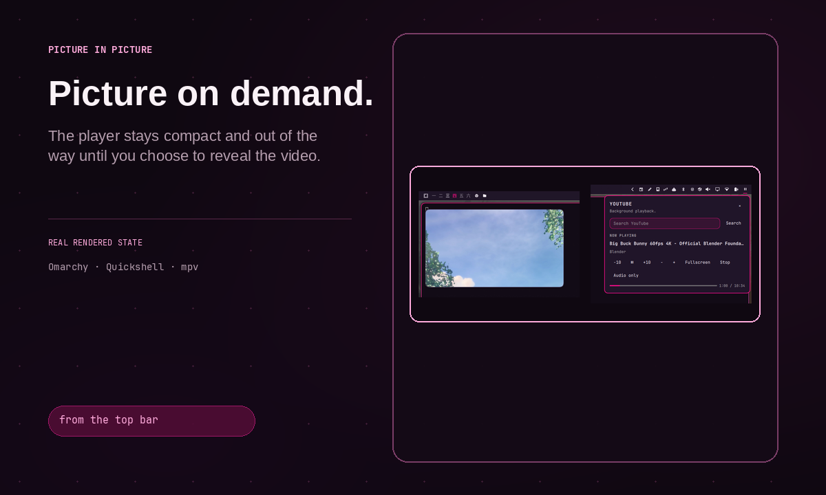 YouTube Player PiP window