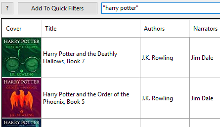 Search example: "harry potter"