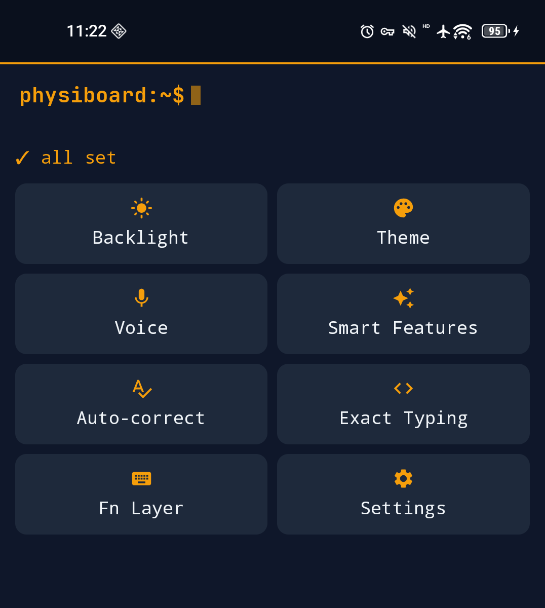 PhysiBoard home screen