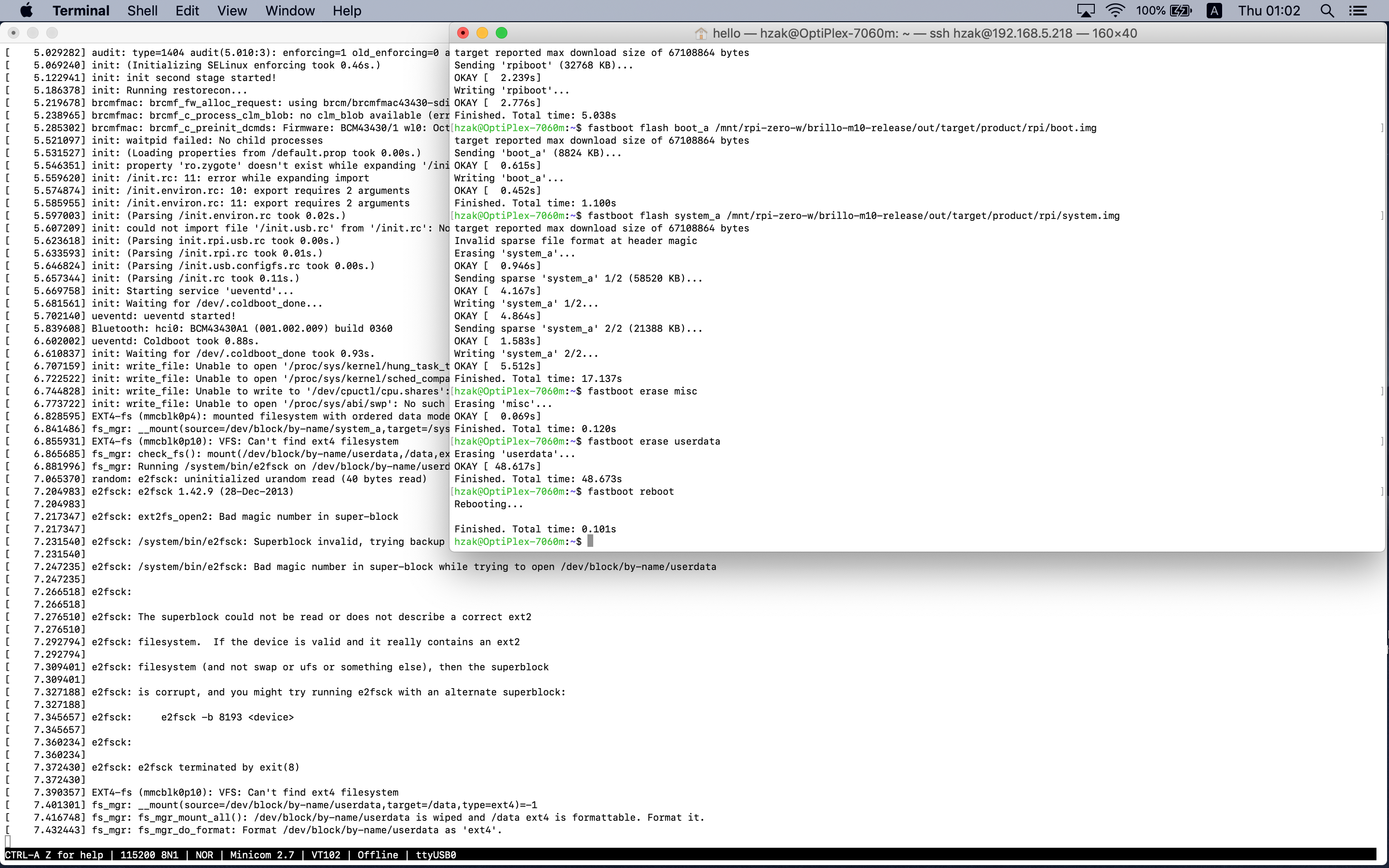 Format userdata partition