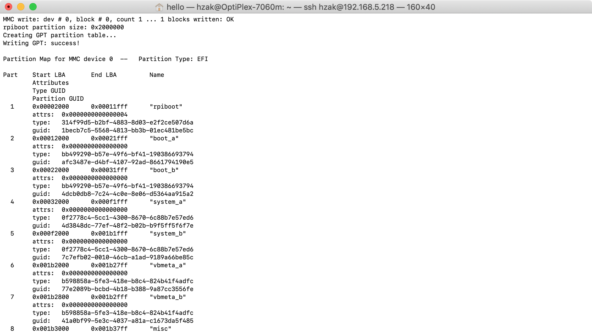 Create Partition Table