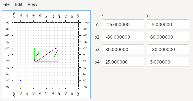 Screenshot of bezier-hack