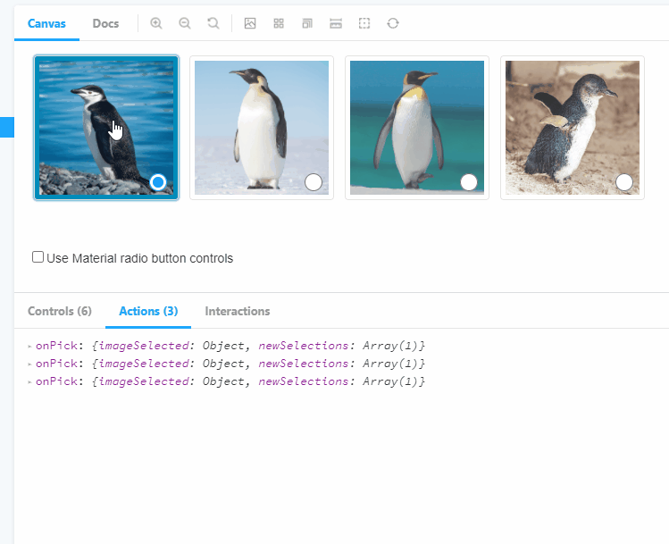 React Images Selector - animated demo