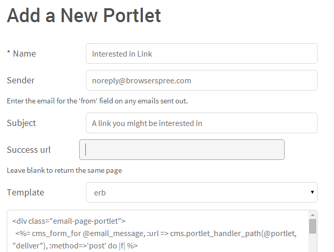 Email Page Portlet