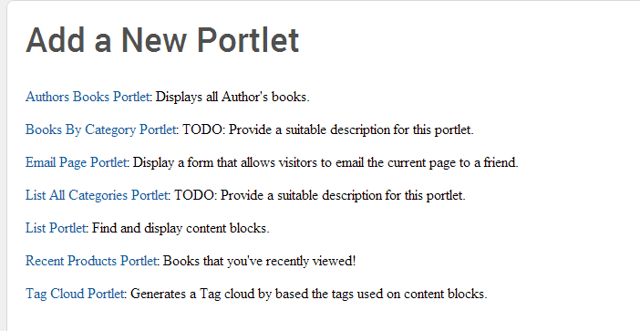 Add New Portlet