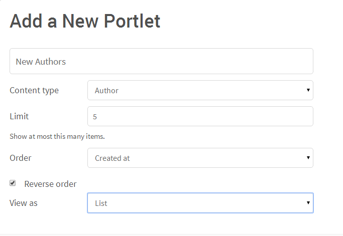 New Authors Portlet