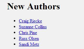 New Authors Portlet Run