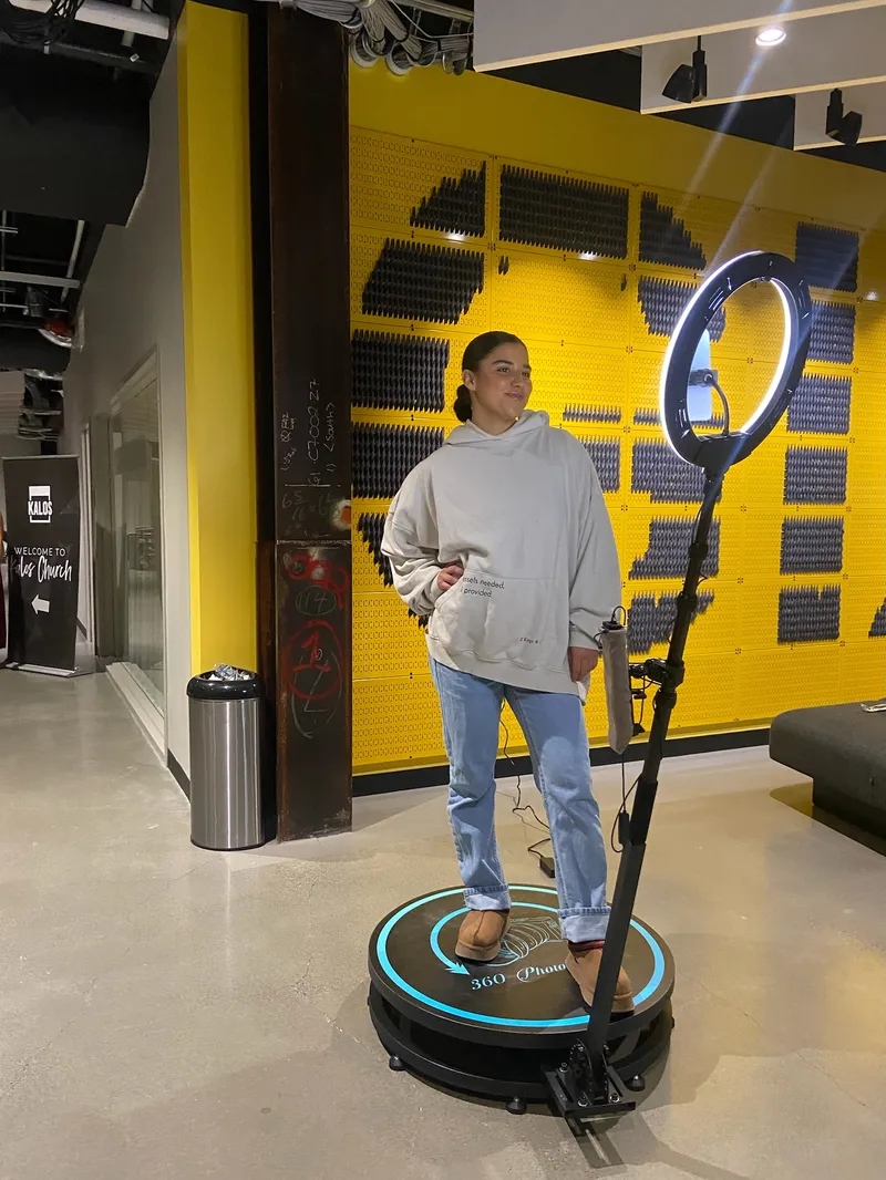 Social Booth LV branded 360 booth at glamorous venue