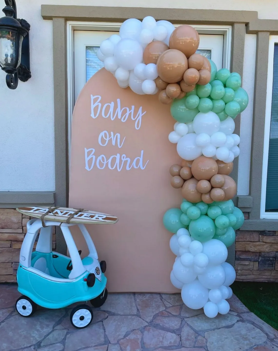 Baby on Board themed baby shower decorations