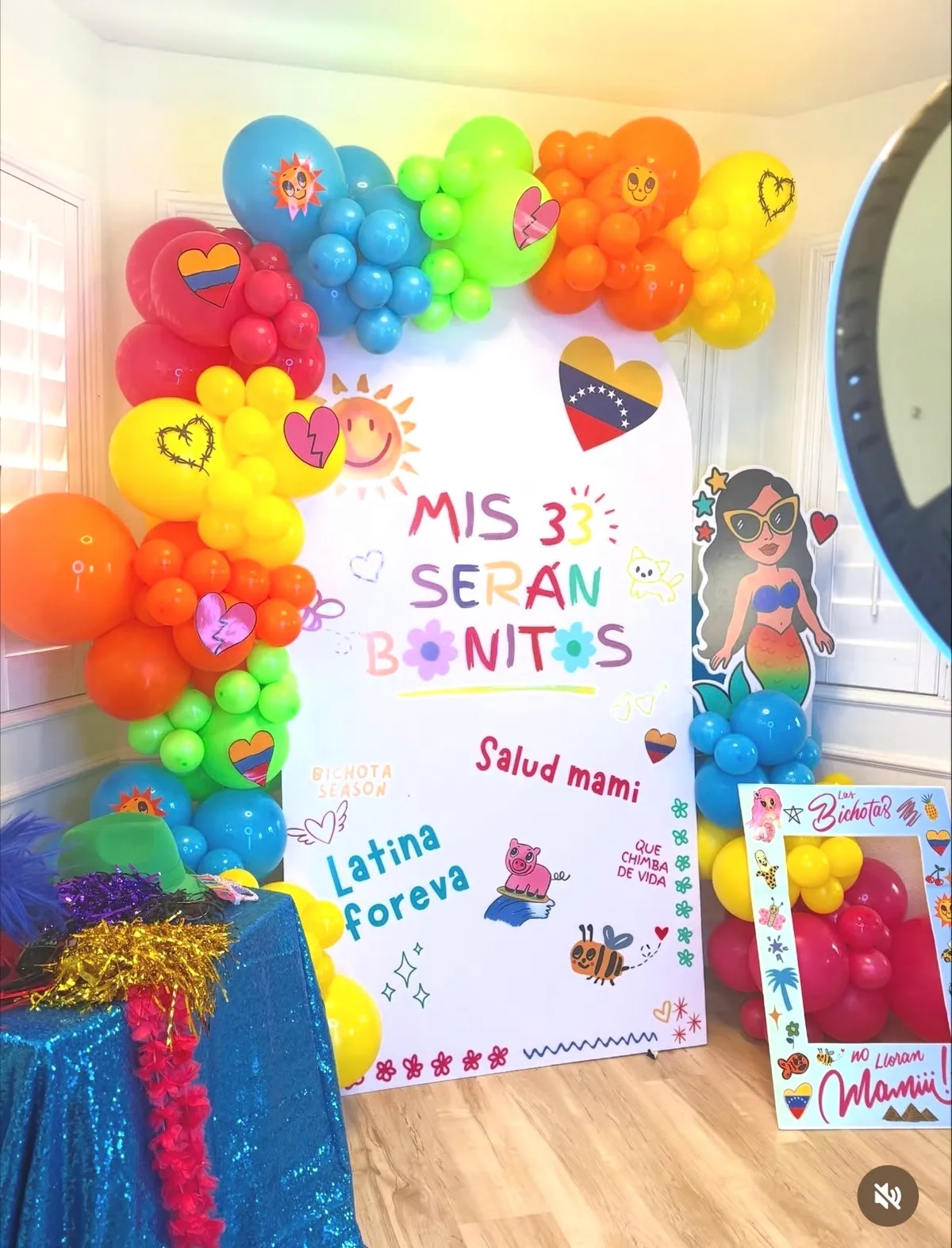 Colorful birthday party balloon decorations