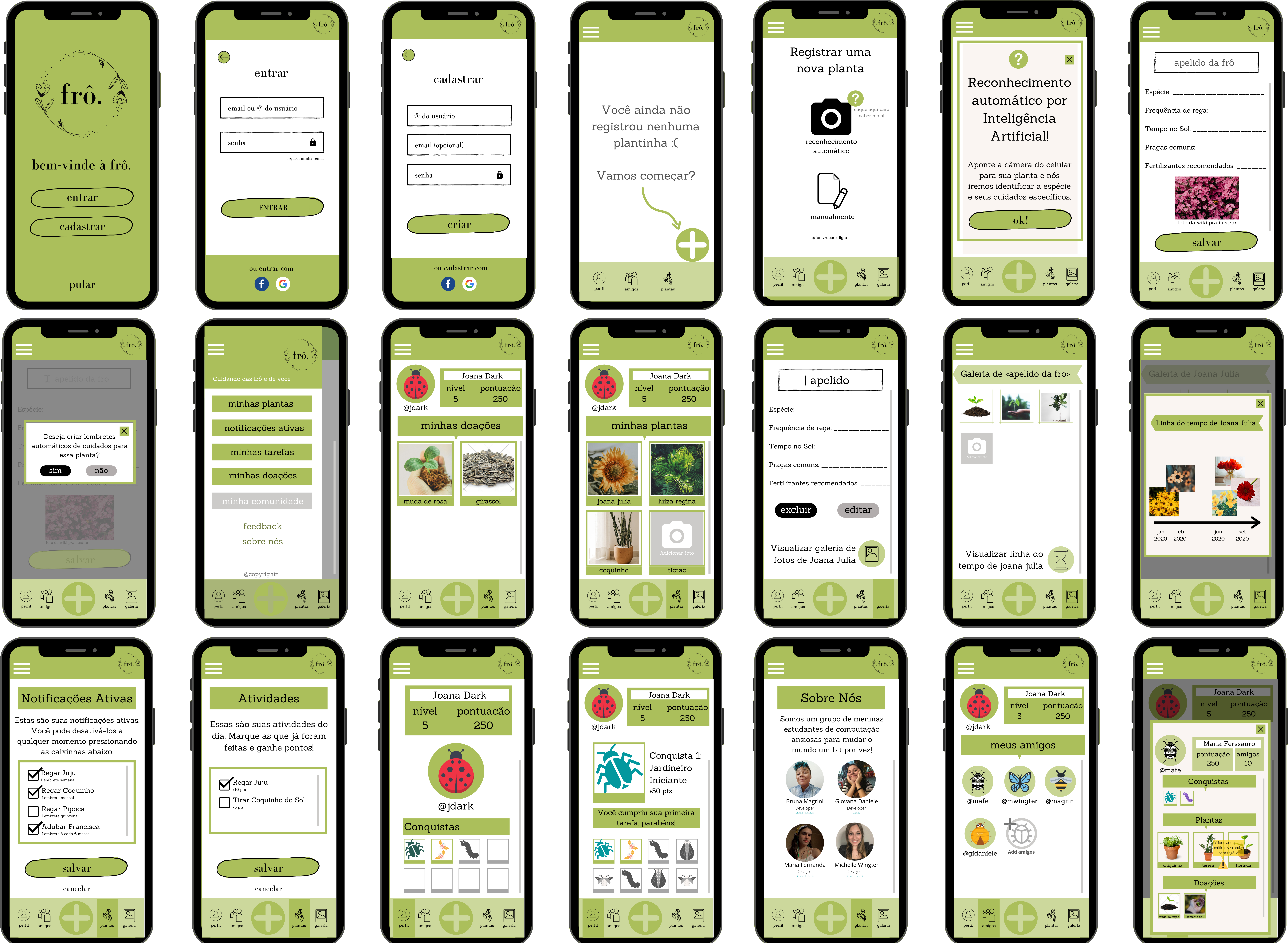 Design e idealização de telas do aplicativo