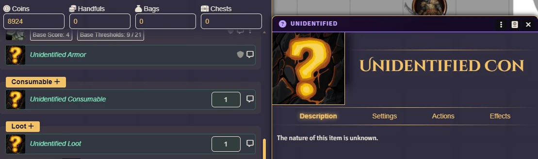 Daggerheart: Unidentified Items