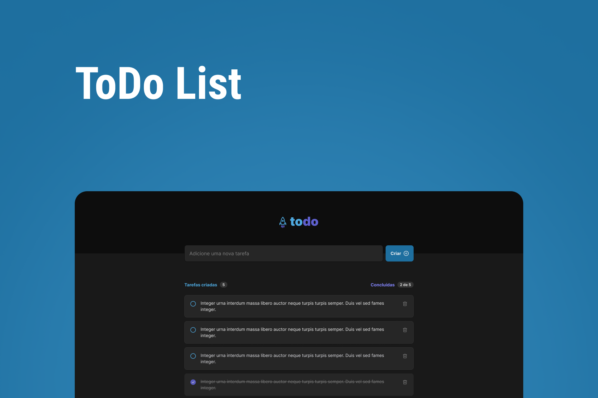 Preview of todo app