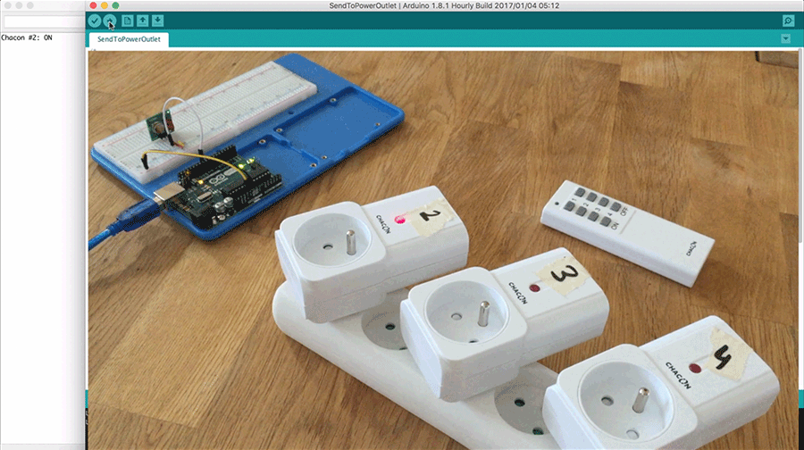 How to send 433MHz RF codes to power outlets ?