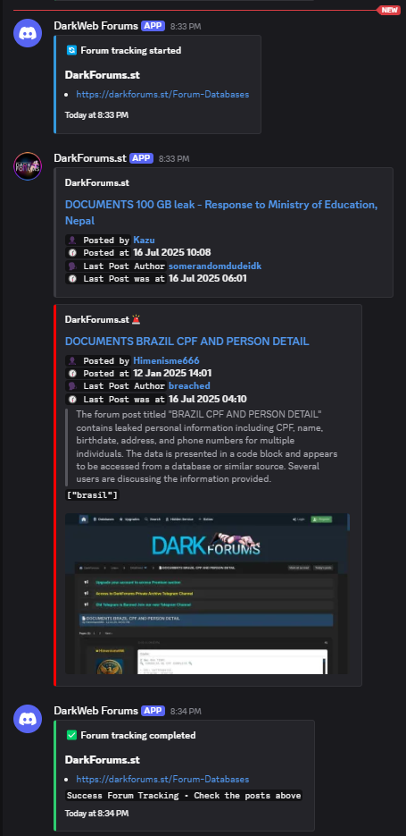 DarkWeb Forums Discord Feed