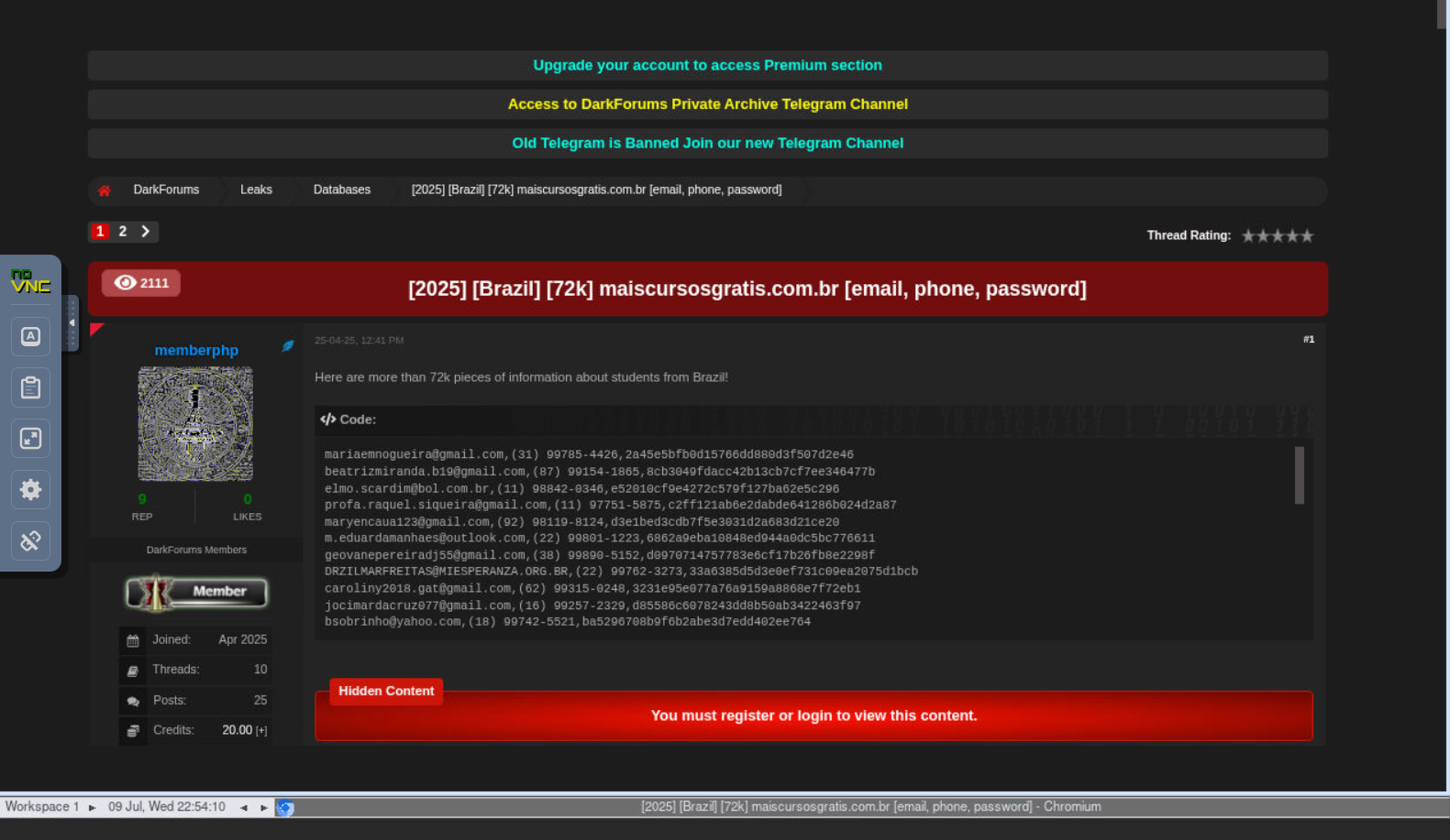 VNC Browser Interface - AI Agent Forum Access
