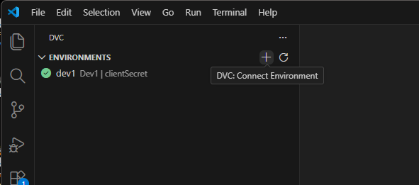 Connect environment from Environments section