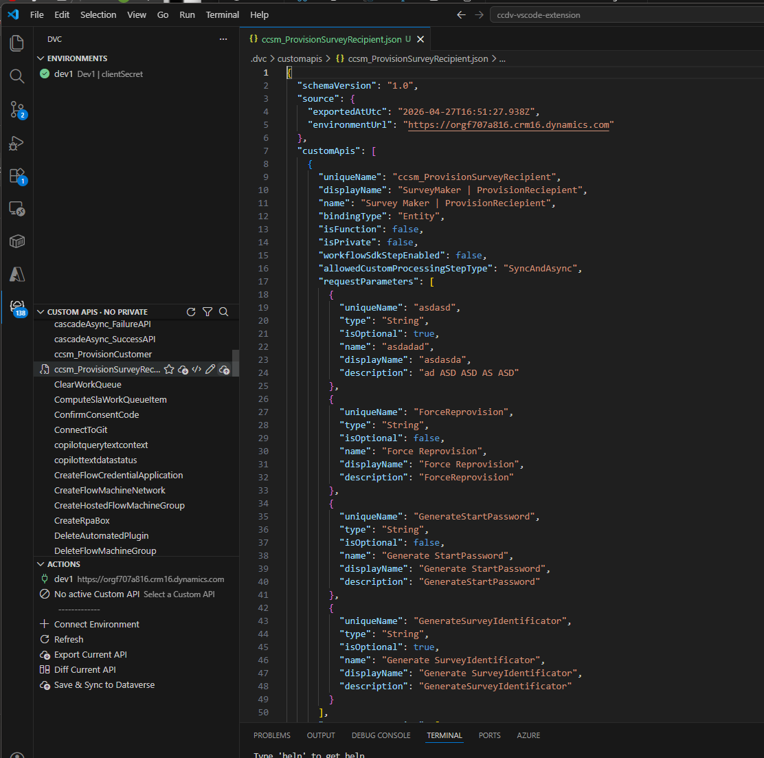 Export Custom API as JSON