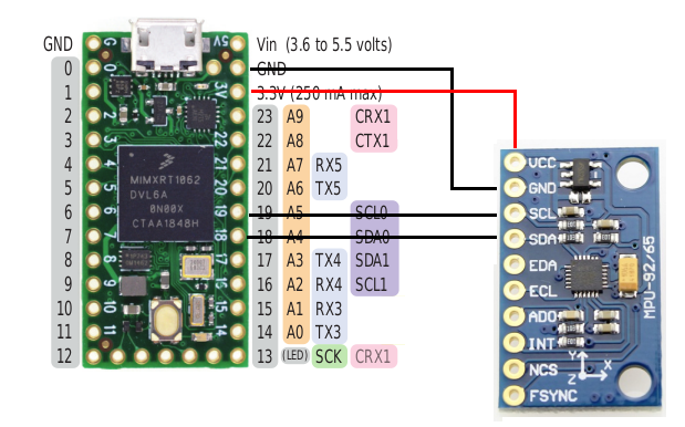 Teensy - MPU9250 Connection