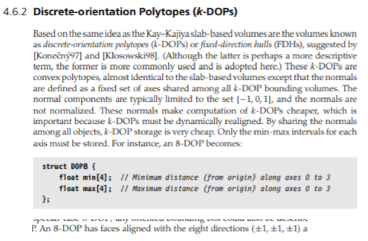 Christer Ericon's book, talking about k-DOP