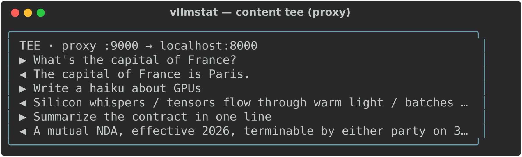 vllmstat content tee