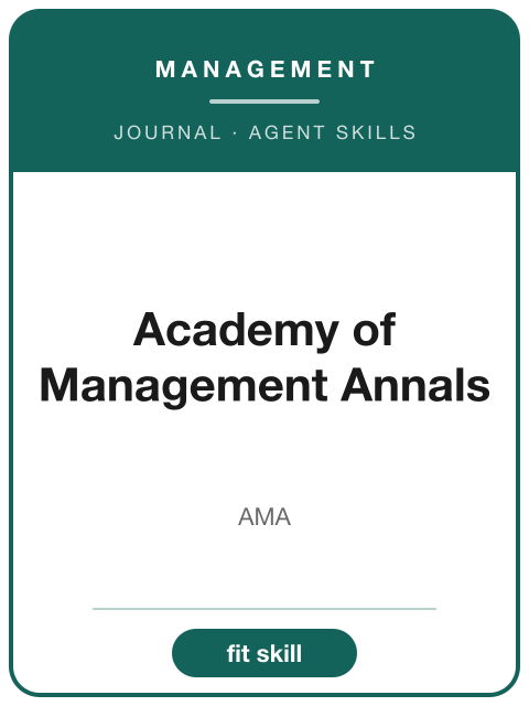 《Academy of Management Annals》