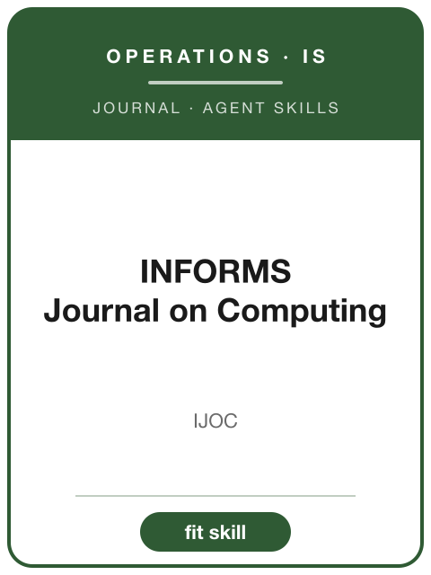 《INFORMS Journal on Computing》