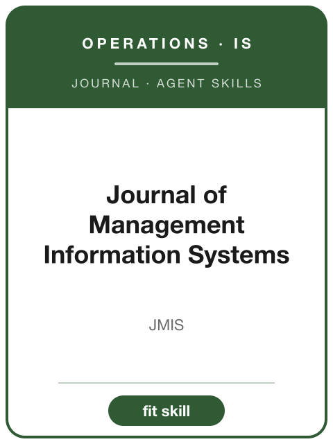 《Journal of Management Information Systems》