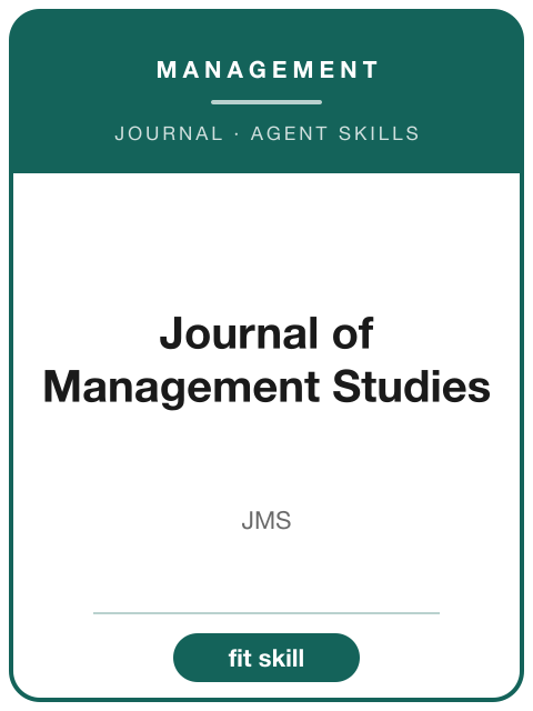《Journal of Management Studies》
