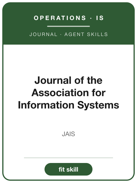 《Journal of the Association for Information Systems》
