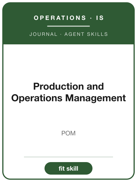 Production and Operations Management